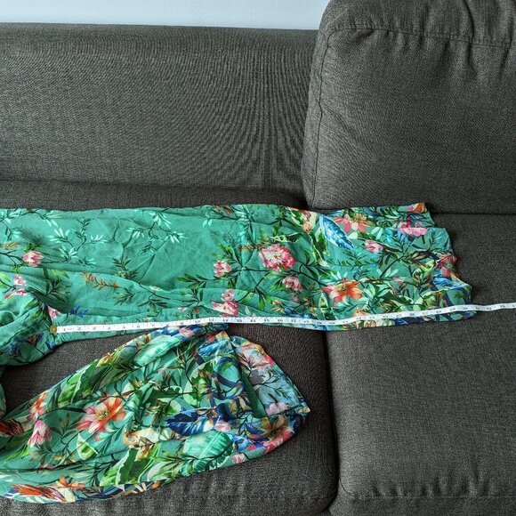 Wide Leg Flowy Green Floral Pants - El Corto Ingles Woman - Picture 11 of 13